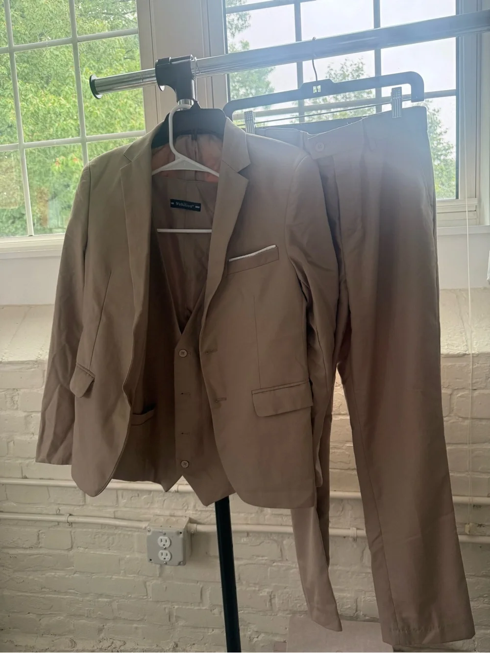 Three-Piece Tan Suit - Classic Blazer, Vest & Trousers